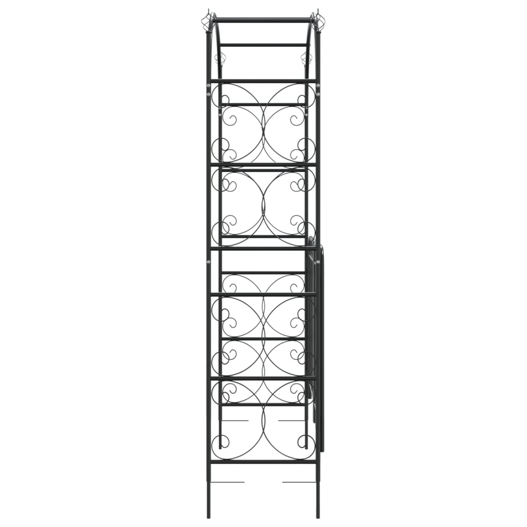 vidaXL Gartenbogen mit Tor Schwarz 108x45x235 cm Stahl