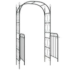vidaXL Gartenbogen mit Tor Schwarz 108x45x235 cm Stahl