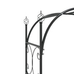 vidaXL Gartenbogen mit Tor Schwarz 108x45x235 cm Stahl