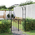 vidaXL Gartenbogen mit Tor Schwarz 108x45x235 cm Stahl