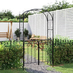 vidaXL Gartenbogen mit Tor Schwarz 108x45x235 cm Stahl