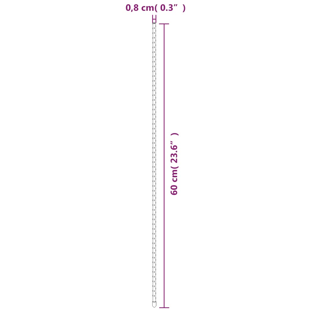vidaXL Pflanzenstützen 30 Stk. Grün 60 cm Stahl