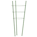 vidaXL Pflanzenstützen mit 3 Ringen 5 Stk. Grün 45 cm Stahl