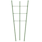 vidaXL Pflanzenstützen mit 3 Ringen 5 Stk. Grün 45 cm Stahl