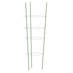 vidaXL Pflanzenstützen mit 4 Ringen 5 Stk. Grün 90 cm Stahl