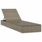 vidaXL Sonnenliegen 2 Stk. mit Tisch Grau Poly Rattan