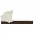 vidaXL Sonnenliege mit Faltdach Braun 213x63x97 cm Poly Rattan