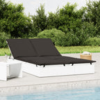 vidaXL Sonnenliege für 2 Personen mit Kissen Weiß Poly Rattan