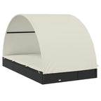 vidaXL Sonnenliege für 2 Personen mit Runddach Schwarz 211x112x140 cm