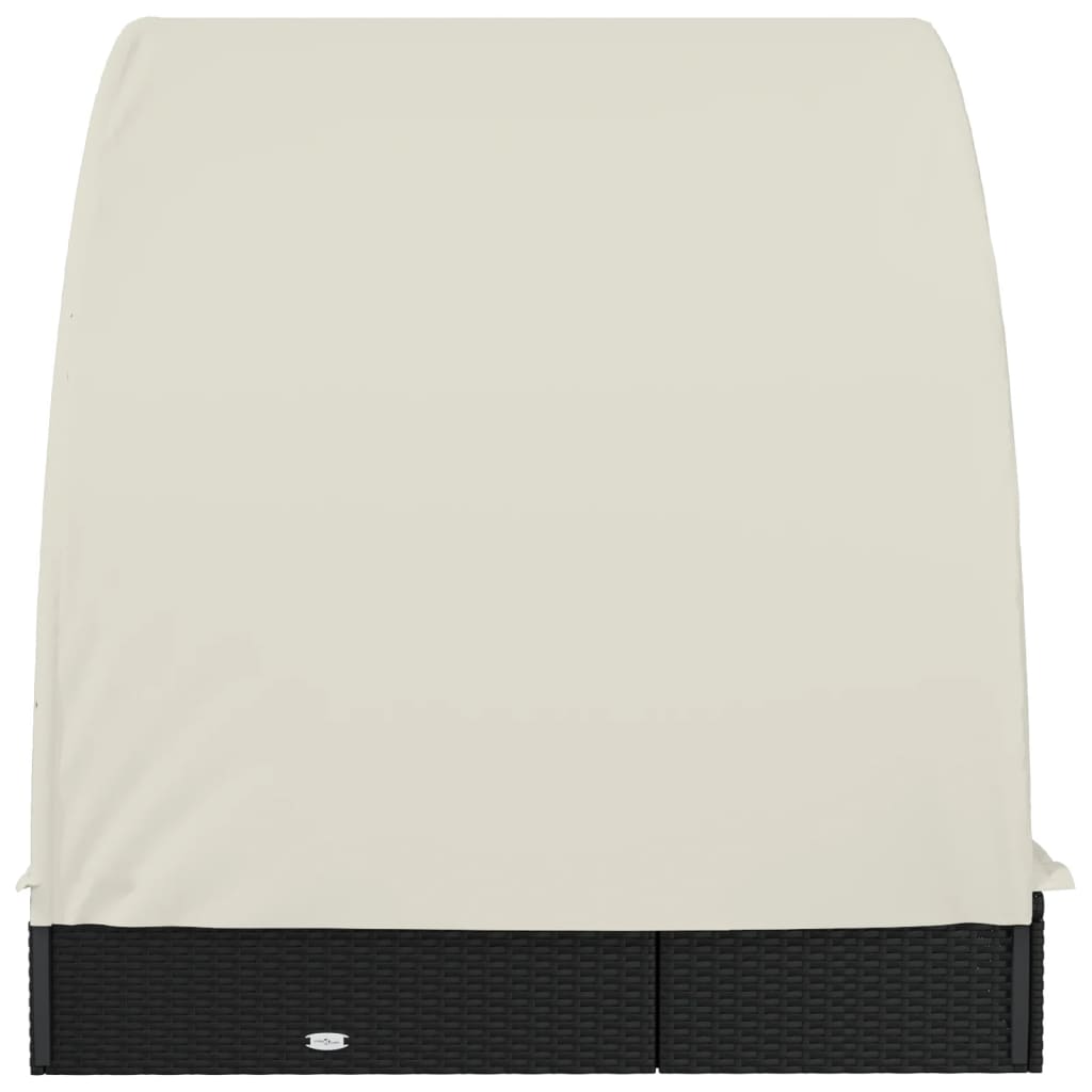 vidaXL Sonnenliege für 2 Personen mit Runddach Schwarz 211x112x140 cm
