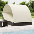 vidaXL Sonnenliege für 2 Personen mit Runddach Schwarz 211x112x140 cm