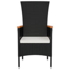 vidaXL Gartenstühle mit Kissen 2 Stk. Poly Rattan Schwarz
