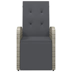 vidaXL Garten-Liegestühle mit Kissen 2 Stk. Grau Poly Rattan