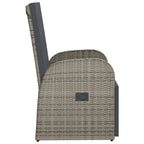 vidaXL Garten-Liegestühle mit Kissen 2 Stk. Grau Poly Rattan