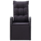 vidaXL Gartensessel mit Kissen 2 Stk. Verstellbar Schwarz Poly Rattan