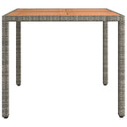 vidaXL Gartentisch mit Holzplatte Grau Poly Rattan & Massivholz Akazie