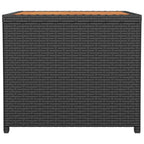 vidaXL Beistelltisch mit Holzplatte Schwarz Poly Rattan & Akazienholz