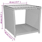 vidaXL Beistelltisch mit Holzplatte Schwarz Poly Rattan & Akazienholz