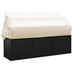 vidaXL Outdoor-Loungebett mit Dach und Kissen Schwarz Poly Rattan
