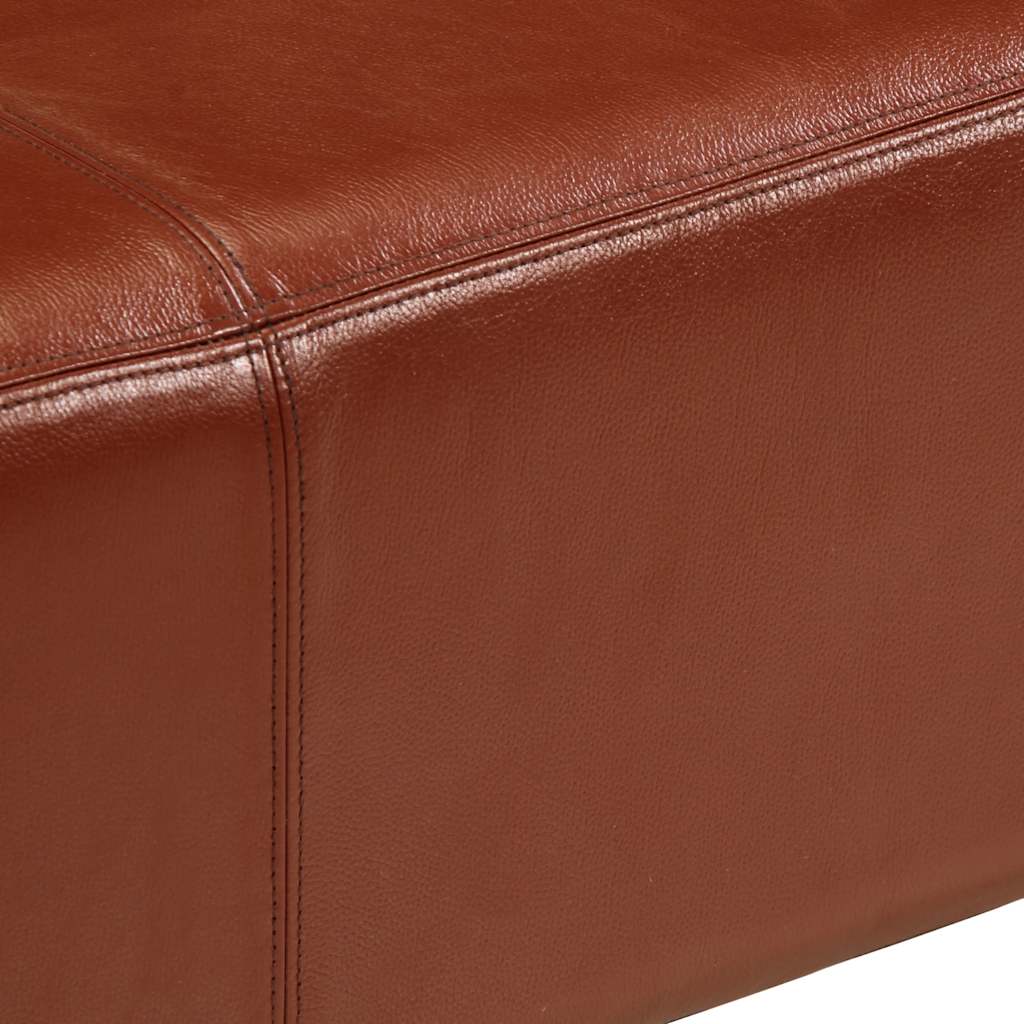 vidaXL Sitzbank Turnbock Braun 110 cm Echtleder und Massivholz Mango