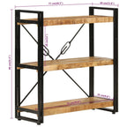 vidaXL Bücherregal 3 Fächer 77x30x80 cm Massivholz Mango und Eisen