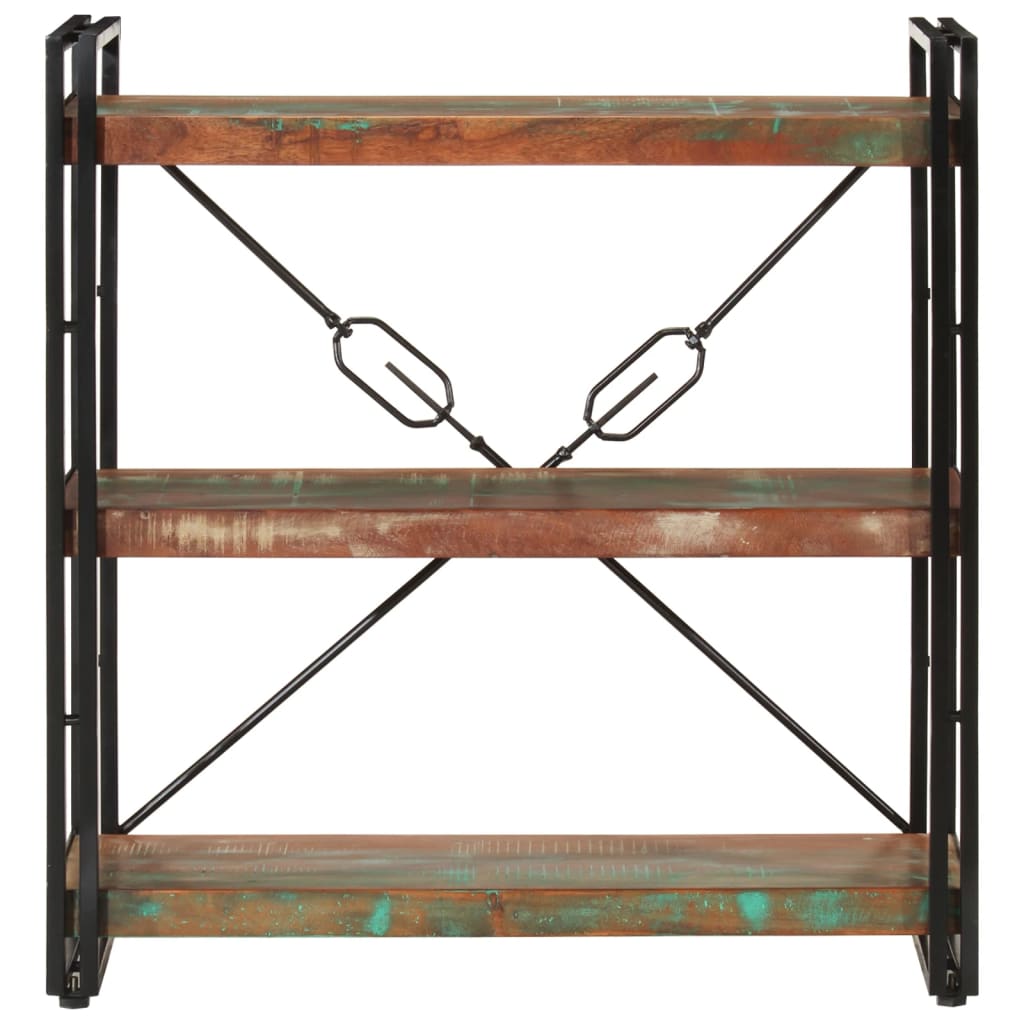 vidaXL Bücherregal 3 Fächer 77x30x80cm Recyceltes Massivholz und Eisen