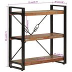 vidaXL Bücherregal 3 Fächer 77x30x80cm Recyceltes Massivholz und Eisen
