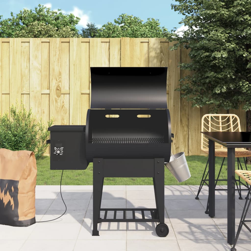 vidaXL Pelletgrill mit Ablage Schwarz 94 cm Eisen