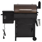 vidaXL Pelletgrill mit Schornstein Schwarz 104 cm Eisen