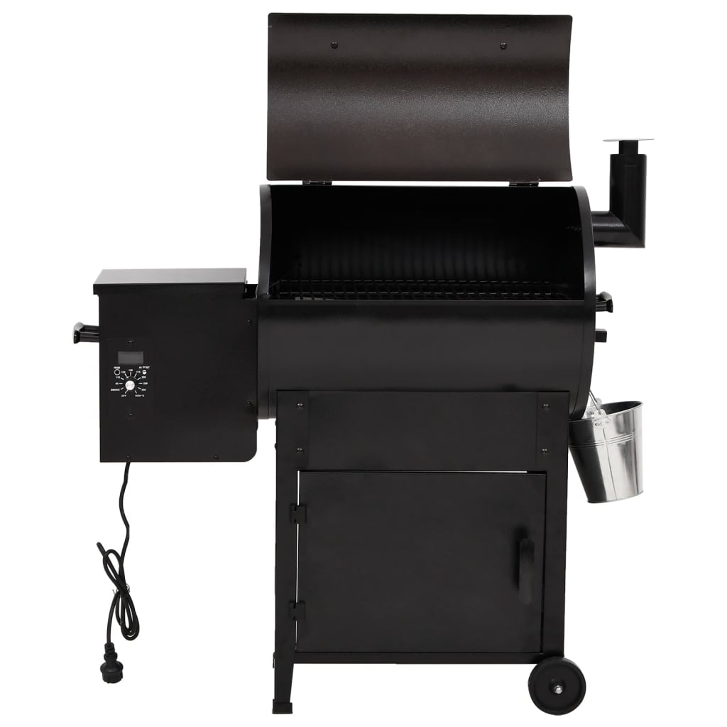 vidaXL Pelletgrill mit Schornstein Schwarz 104 cm Eisen