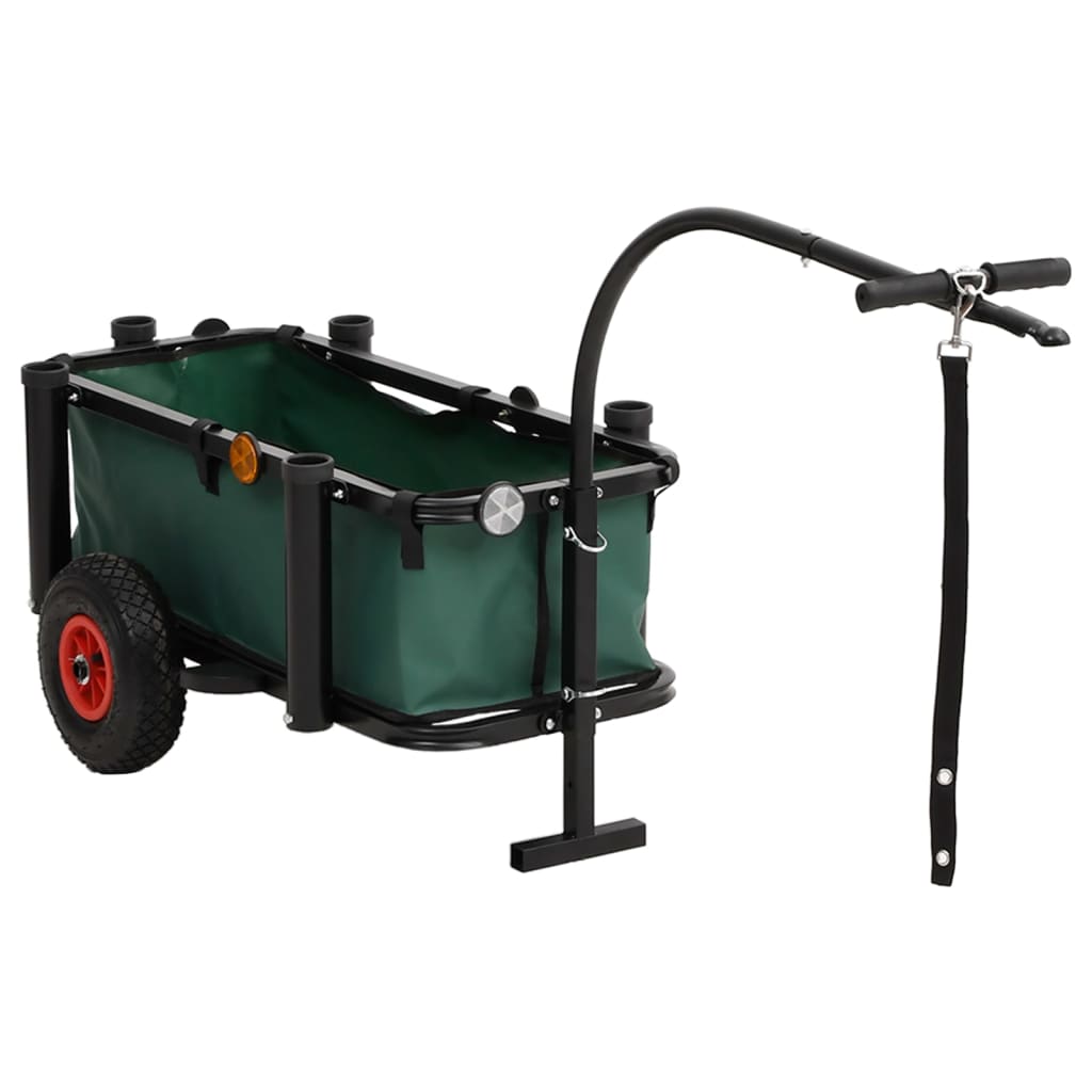 vidaXL Angelwagen mit Tasche Schwarz Stahl