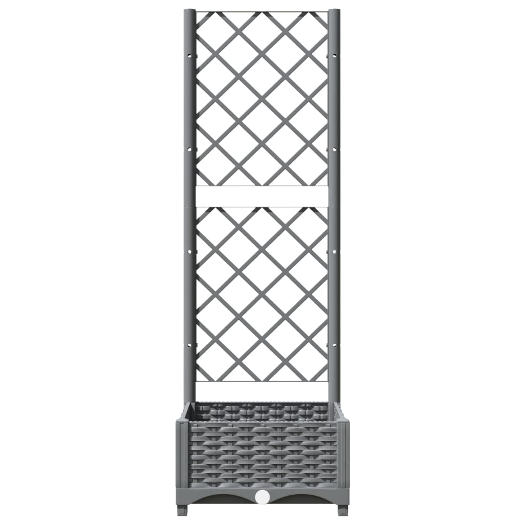 vidaXL Pflanzkübel mit Rankgitter Hellgrau 40x40x121,5 cm PP