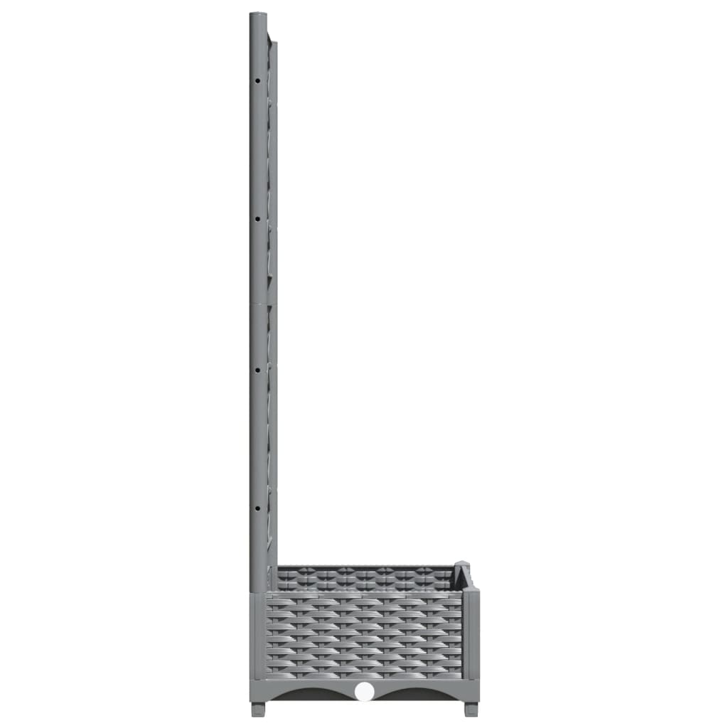 vidaXL Pflanzkübel mit Rankgitter Hellgrau 40x40x121,5 cm PP