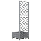 vidaXL Pflanzkübel mit Rankgitter Hellgrau 40x40x121,5 cm PP