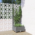 vidaXL Pflanzkübel mit Rankgitter Hellgrau 40x40x121,5 cm PP