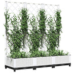 vidaXL Garten-Pflanzgefäß mit Spalier Weiß 120 x 40 x 121,5 cm PP