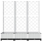 vidaXL Garten-Pflanzgefäß mit Spalier Weiß 120 x 40 x 121,5 cm PP
