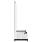 vidaXL Garten-Pflanzgefäß mit Spalier Weiß 120 x 40 x 121,5 cm PP