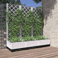 vidaXL Garten-Pflanzgefäß mit Spalier Weiß 120 x 40 x 121,5 cm PP