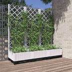 vidaXL Garten-Pflanzgefäß mit Spalier Weiß 120 x 40 x 121,5 cm PP