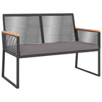 vidaXL 4-tlg. Garten-Lounge-Set mit Kissen Schwarz Stahl