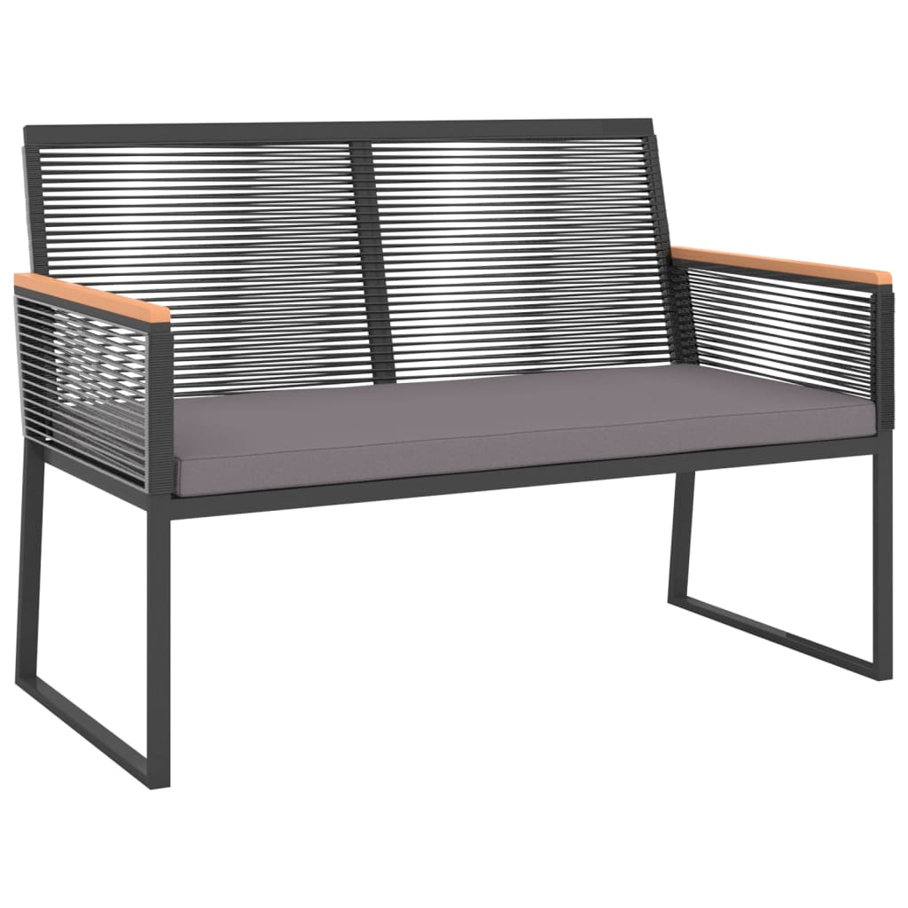 vidaXL 4-tlg. Garten-Lounge-Set mit Kissen Schwarz Stahl