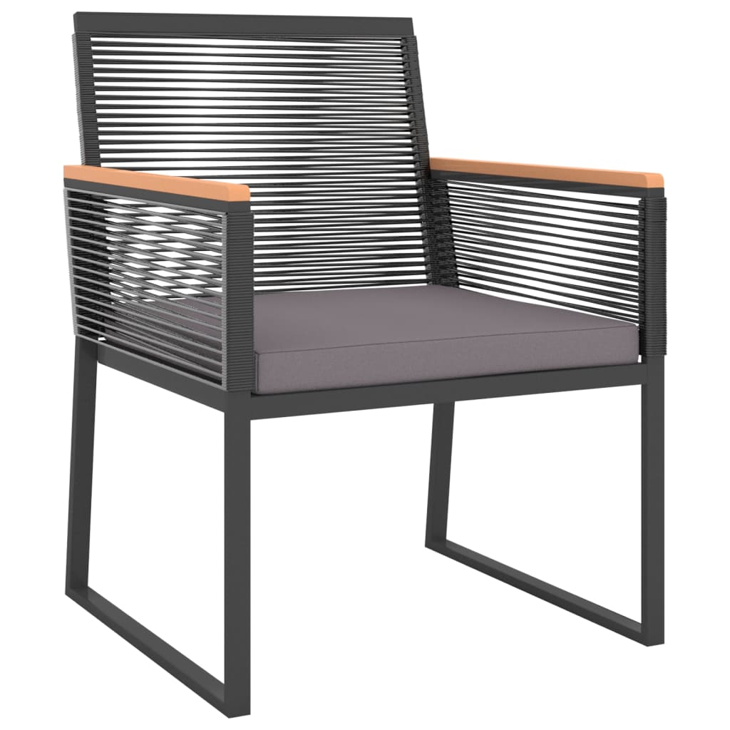 vidaXL 4-tlg. Garten-Lounge-Set mit Kissen Schwarz Stahl