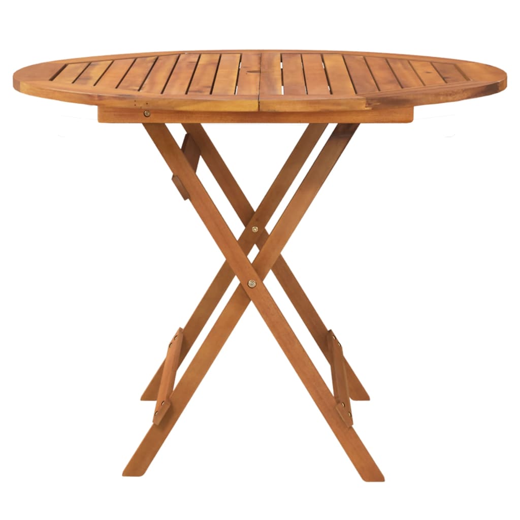 vidaXL Klappbarer Gartentisch Ø 90x75 cm Massivholz Akazie