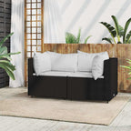 vidaXL Garten-Ecksofa mit Kissen Grau Poly Rattan