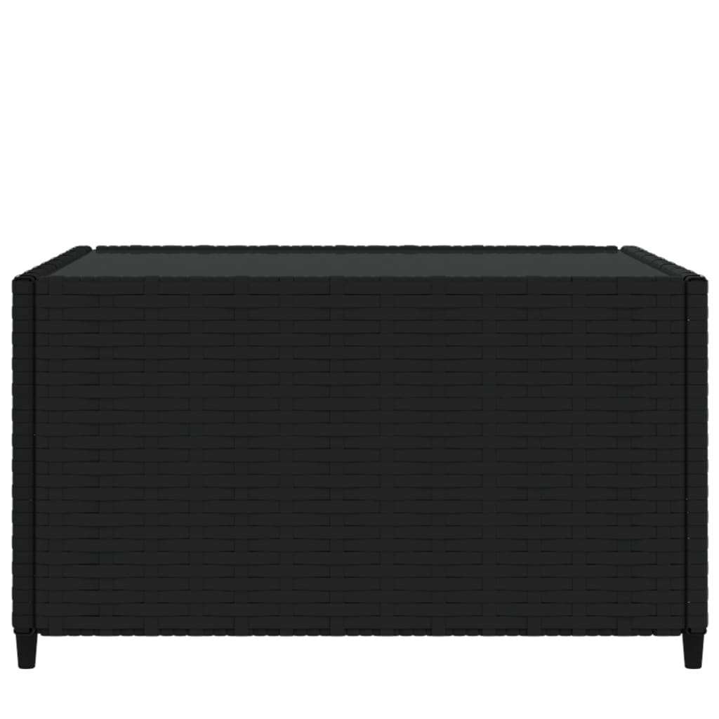 vidaXL Garten-Couchtisch Quadratisch Schwarz 50x50x30 cm Poly Rattan