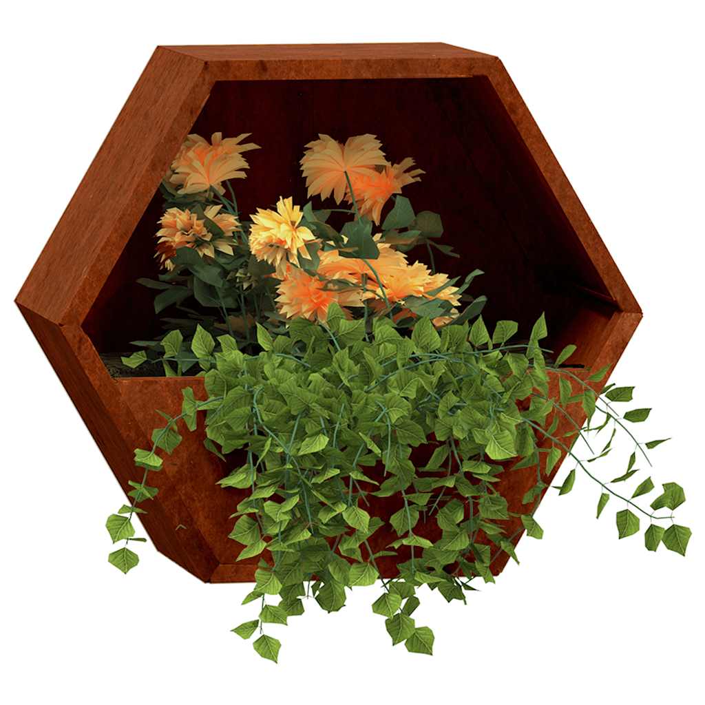 vidaXL Wand-Pflanzkübel 2 Stk. Rostig Cortenstahl 30x10x25 cm