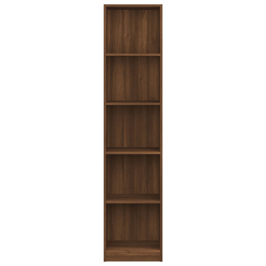 vidaXL Bücherregal 5 Fächer Braun Eiche 40x24x175 cm Holzwerkstoff