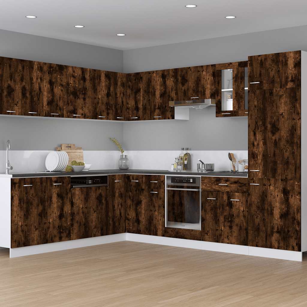 vidaXL Herdumbauschrank Lyon Räuchereiche 60x46x81,5 cm Holzwerkstoff