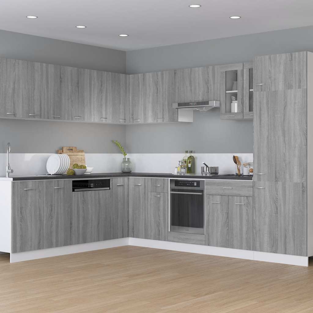 vidaXL Herdumbauschrank Lyon Grau Sonoma 60x46x81,5 cm Holzwerkstoff